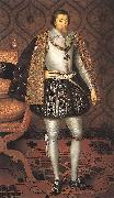 SOMER, Paulus van King James I of England r Sweden oil painting reproduction
